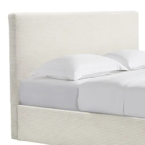 Lit coffre a ouverture latérale 160x200 cm CLEA en côtelé beige vue détaillée