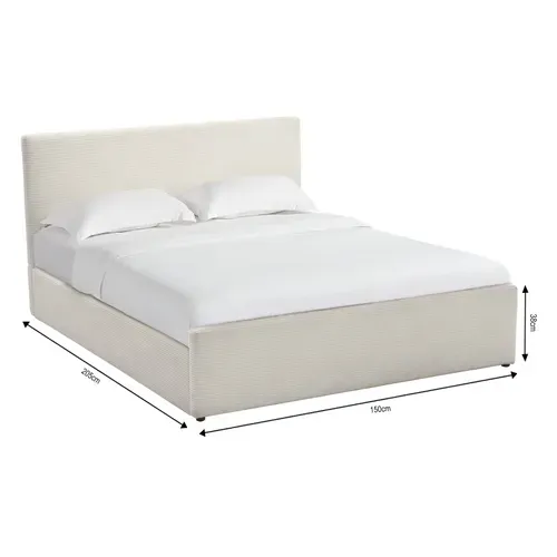 Lit coffre a ouverture latérale 160x200 cm CLEA en côtelé beige