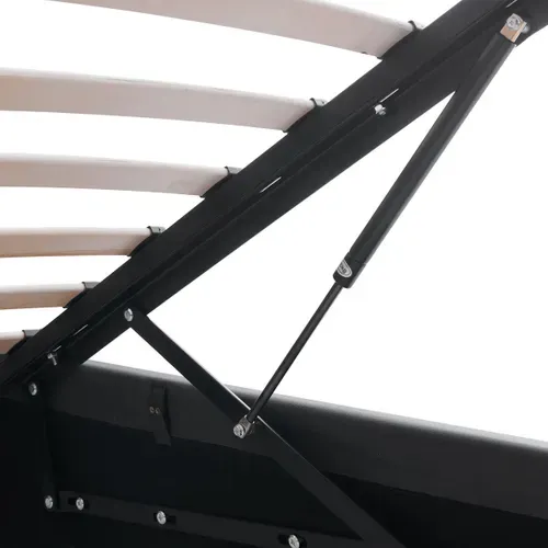 Lit Coffre Adulte 160x200 Cm Avec Tête De Lit Matelassée En Velours Gris Foncé Et Sommier - Tina