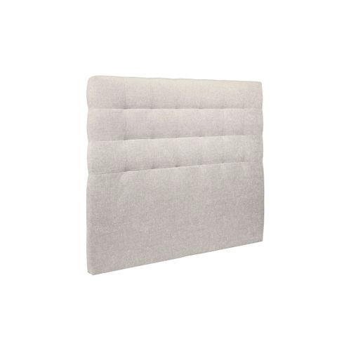 Lit Coffre 140x190cm Avec Tête De Lit Capitonnée Tissu Beige Clair - Hauteur Totale : 39cm