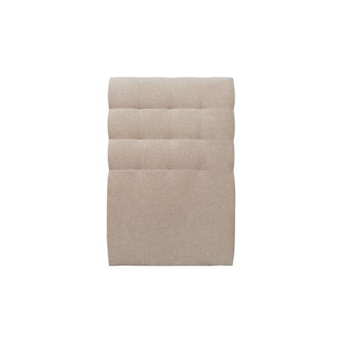 Lit 90x190cm Avec Tête De Lit Capitonnée Tissu Et Sommier Tapissier Beige Brun