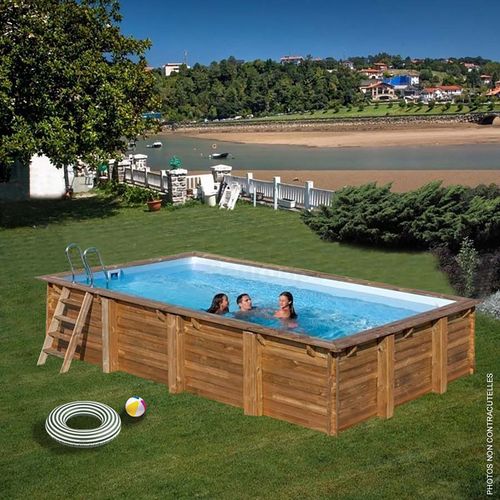Piscine Rainurée Languette Rect. Elly  Elly 620 X 299 X 131 Cm Bois