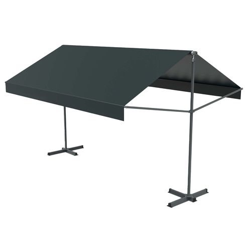 Iseo - Store Banne Double Pente Manuel 4 X 1,5/1,5 M Gris Polyester