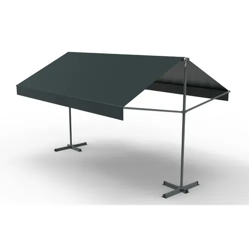 Iseo - Store Banne Double Pente Manuel 4 X 1,5/1,5 M Gris Polyester
