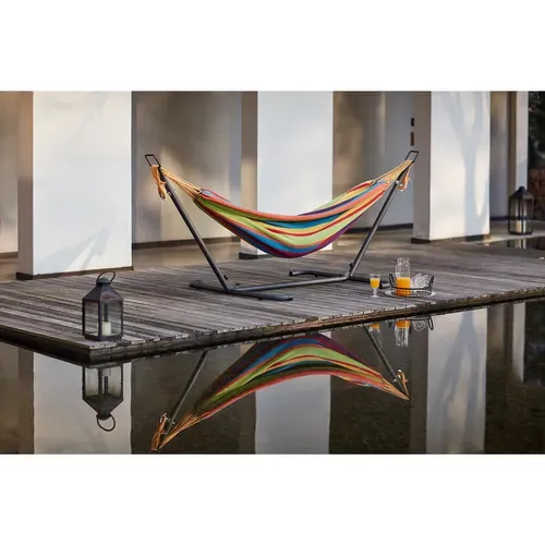 Copacabana Arc-en-ciel - Hamac Sur Pied 2,6 M Avec Toile En Tissu Multicolore