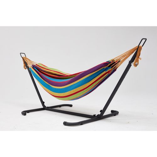 Copacabana Arc-en-ciel - Hamac Sur Pied 2,6 M Avec Toile En Tissu Multicolore
