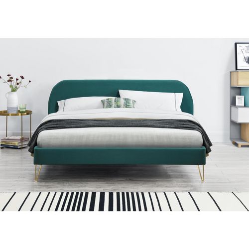Phoenix - Lit 140 Velours Vert et Laiton