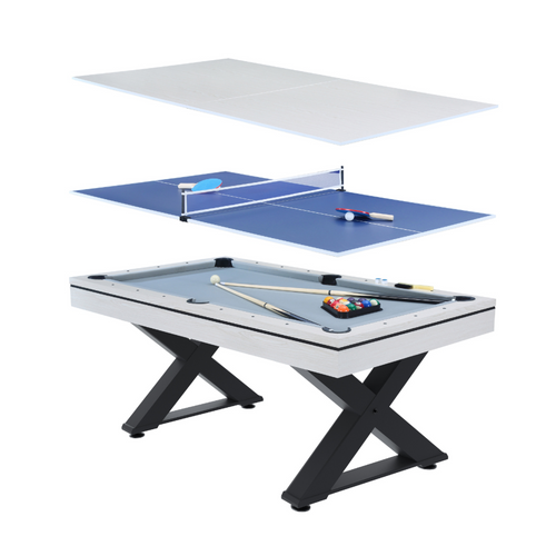 Texas - Table Multi-jeux 3 En 1 Convertible Ping-pong, Billard Et Repas