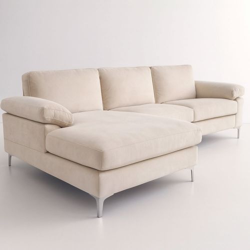 Galway - Canapé D'angle Gauche 4-5 Places Velours Beige