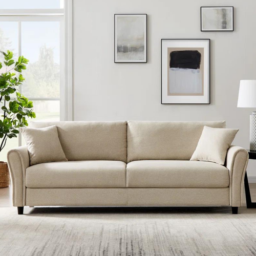 Lucerne - Canapé Droit En Tissu 4 Places Beige