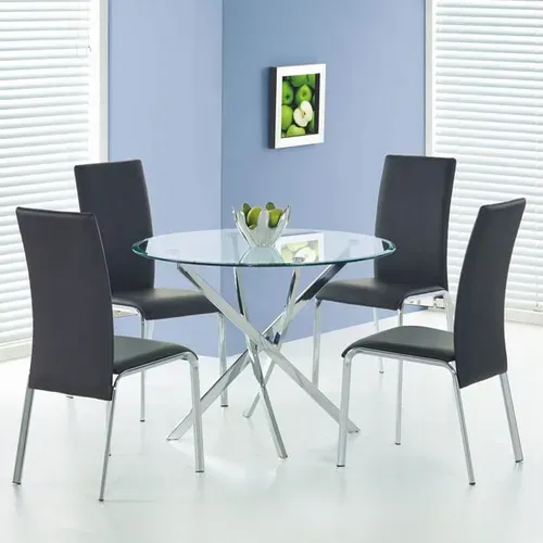 Table De Salle à Manger Ronde 100cm En Verre Clasa