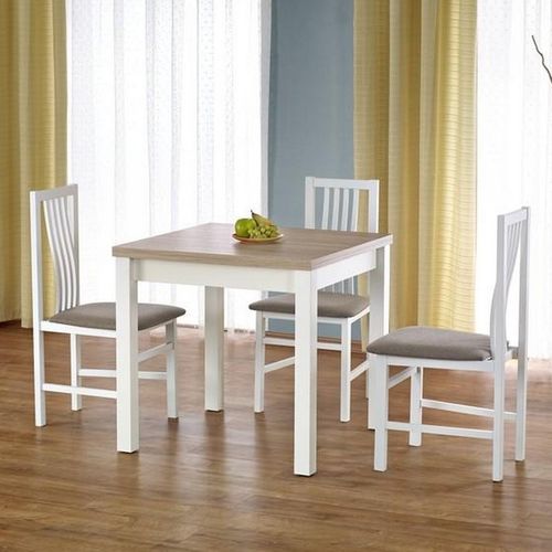 Table Carrée Bois Et Blanc Avec Rallonge Salta