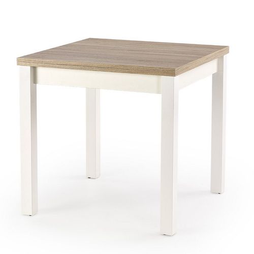 Table Carrée Bois Et Blanc Avec Rallonge Salta