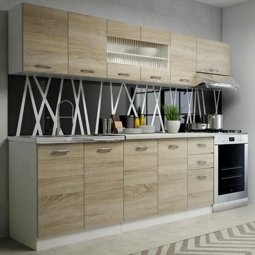 Cuisine Style Scandinave 260cm Blanc Et Bois Nicosie