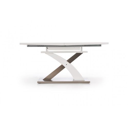 Table à Manger Blanche Laquée Avec Rallonge 160-220cm Elvira