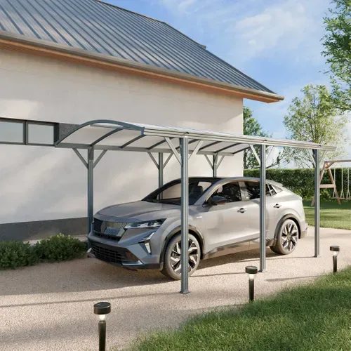Carport De 15m² En Aluminium Anthracite Et Polycarbonate - Le Mans 5x3m - Abri De Voiture 500 X 300