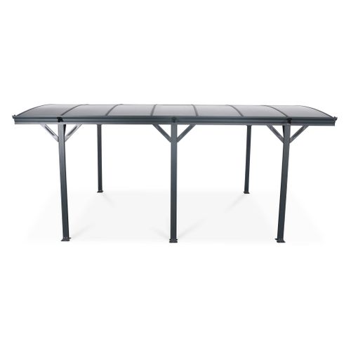 Carport De 15m² En Aluminium Anthracite Et Polycarbonate - Le Mans 5x3m - Abri De Voiture 500 X 300