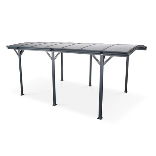 Carport De 15m² En Aluminium Anthracite Et Polycarbonate - Le Mans 5x3m - Abri De Voiture 500 X 300