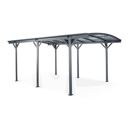 Carport De 15m² En Aluminium Anthracite Et Polycarbonate - Le Mans 5x3m - Abri De Voiture 500 X 300
