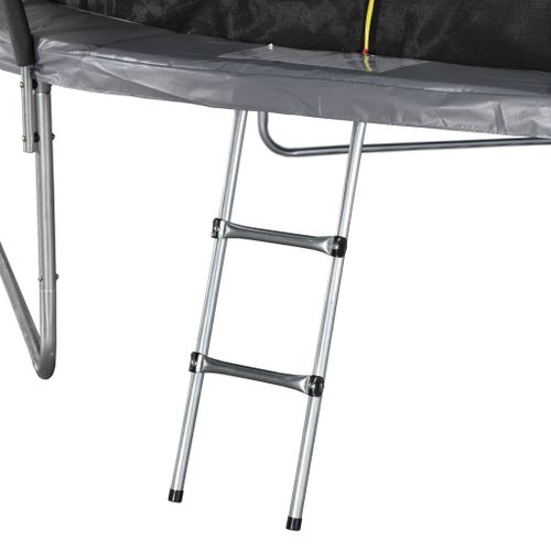 Trampoline Rond D. 370cm Gris - Saturne Inner XXL – Trampoline De Jardin Avec Filet De Protection