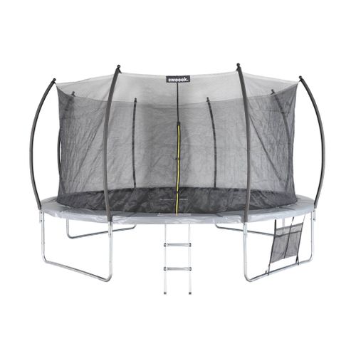 Trampoline Rond D. 430cm Gris Avec Filet De Protection Intérieur - Venus Inner XXL – échelle.