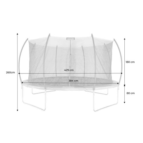 Trampoline Rond D. 430cm Gris Avec Filet De Protection Intérieur - Venus Inner XXL – échelle.