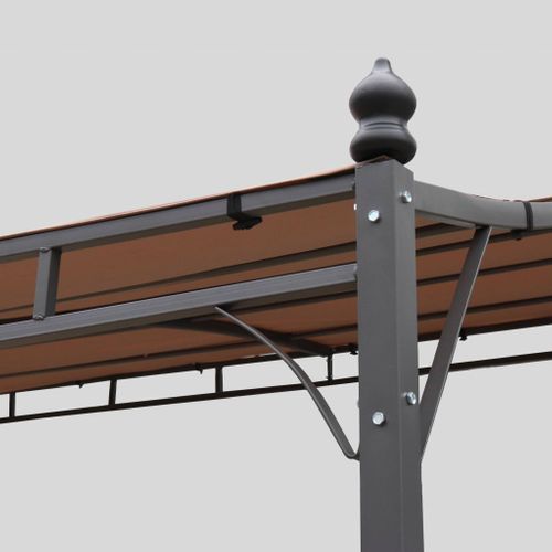 Pergola Adossée 3x2.5m - Brestum -  Toile Taupe - Pergola Murale