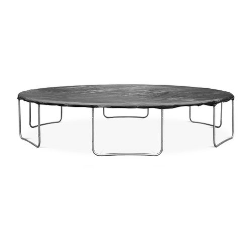 Trampoline Rond Ø 490cm Gris Avec Filet De Protection Intérieur - Jupiter Inner XXL - Échelle.