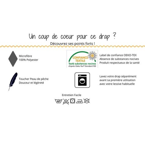 Drap Housse Microfibre Blanc - 140x190cm