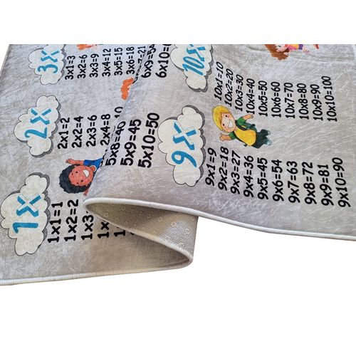 Tapis Enfant Multiplication Gris - 100x160cm