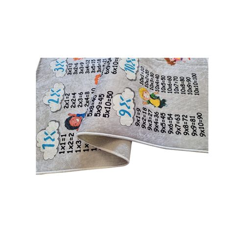 Tapis Enfant Multiplication Gris - 100x160cm