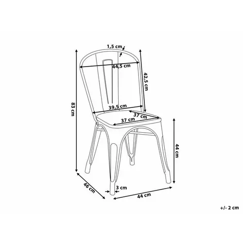 Lot De 4 Chaises En Métal Noir Mat Et Assise En Bois Clair - Style Industriel