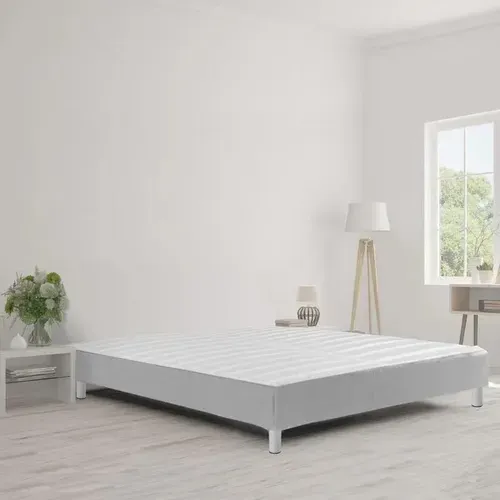 Sommier Tapissier À Lattes 140x190cm Sur Pieds Pour Lit 2 Places