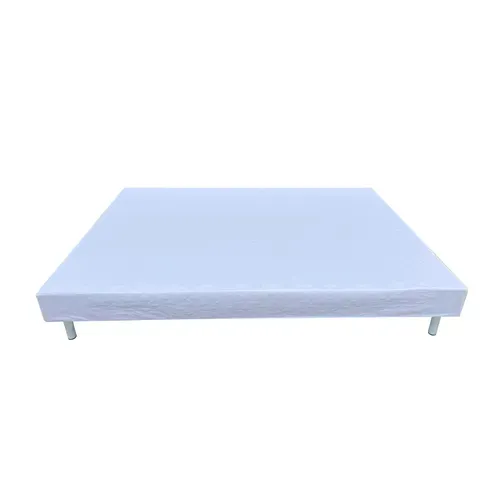 Sommier Tapissier À Lattes 140x190cm Sur Pieds Pour Lit 2 Places