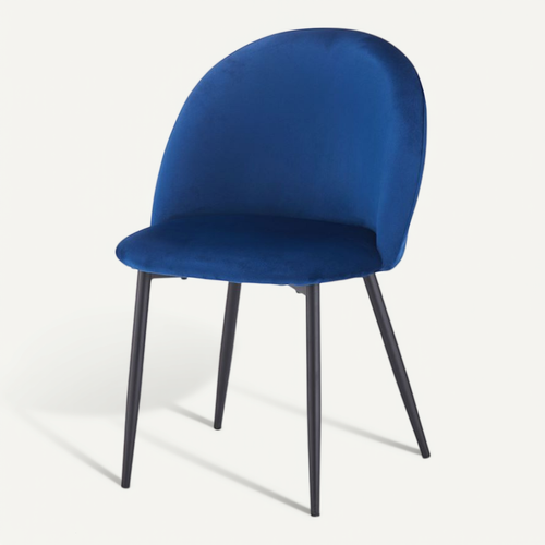 Chaise Isalys En Tissu Velours Bleu Foncé