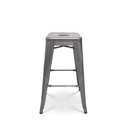 Kosmi - Tabouret De Bar En Métal Noir Mat Style Industriel - Avec