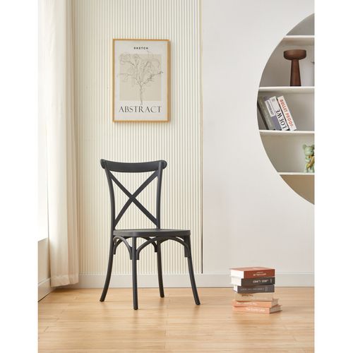 Chaise Noire Style Bistrot En Résine Polypropylène