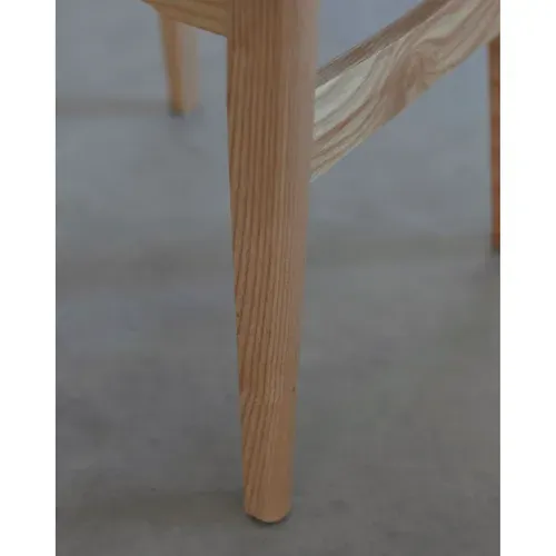 Lot De 2 Chaises En Bois Massif, Dossier En Cannage Et Assise En Tissu Chiné Gris