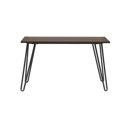 Table Industry 120 X 60 Cm En Métal Noir Mat Et Plateau En Bois Foncé - Pieds épingles