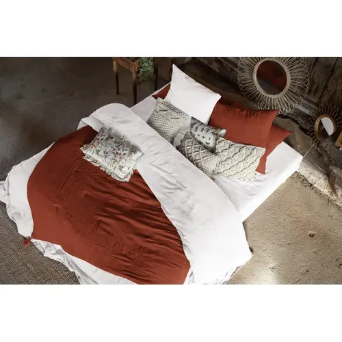 Pack Parure De Lit En Gaze De Coton 260 X 240 Cm + Drap Housse 160x200 Cm + 2 Taies 60x60 Cm - Blanc