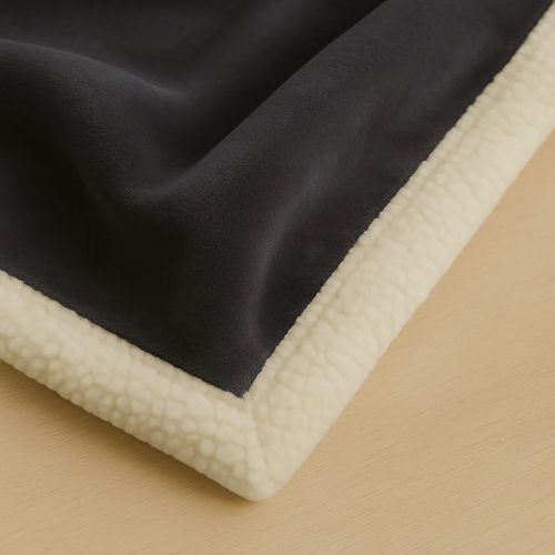 Plaid En Sherpa Flanelle 480 Gsm 150x200 Gris Anthracite
