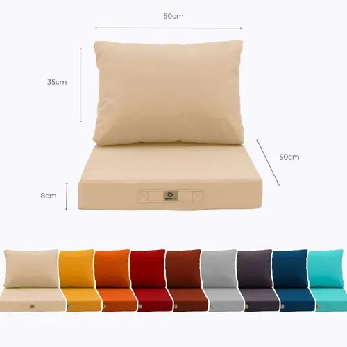 Coussins Pour Salon De Jardin Déhoussable 50x50cm Beige