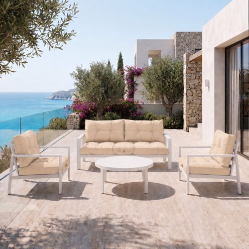Coussins Pour Salon De Jardin Capitonné 50x50cm Beige