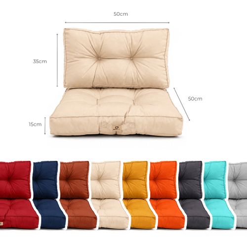 Coussins Pour Salon De Jardin Capitonné 50x50cm Beige