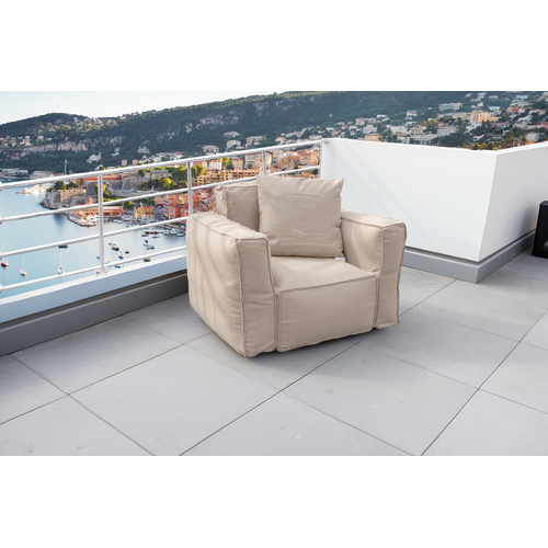 Fauteuil Salon De Jardin Modulable 90x75x65cm Beige