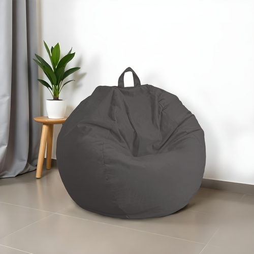 Pouf Poire XL Velours - 120x110 Cm - Gris