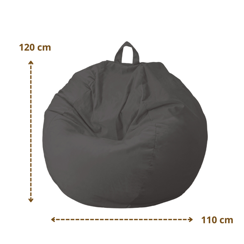 Pouf Poire XL Velours - 120x110 Cm - Gris