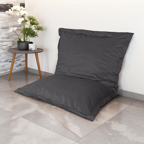 Pouf Intérieur XL - Housse Velours - 150x100cm - Gris