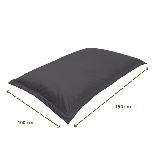 Pouf Intérieur XL - Housse Velours - 150x100cm - Gris