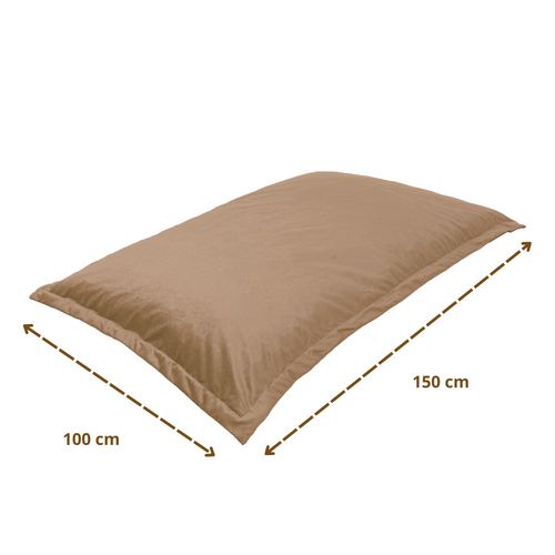 Pouf Intérieur XL - Housse Velours - 150x100cm  - Beige